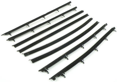 1968-72 Chevrolet Nova; Horizontal Window Felt Set; with Flat Chrome Bead; 4 Door