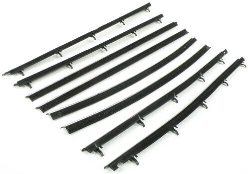 1968-72 Chevrolet Nova; Horizontal Window Felt Set; with Flat Chrome Bead; 4 Door