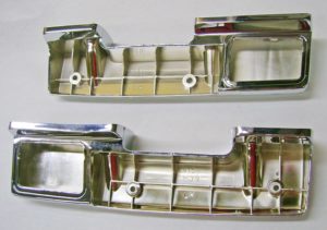 1965-67 Chevy II Nova Coupe, Hard Top, SS; Rear Arm Rest Bases; 2 Door; Chrome; Pair