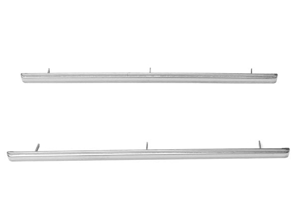 1968-72 Nova Front Arm Rest Base Moldings; Stainless Steel; 9-1/4