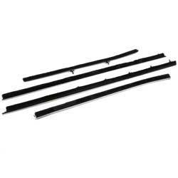 1968-72 Chevy II / Nova 2 Door Sedan Outer Window Felt Set With Chrome Bead (4 Piece)