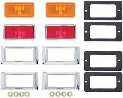 1969 Nova Side Marker / Bezel Lamp Kit; Amber / Red