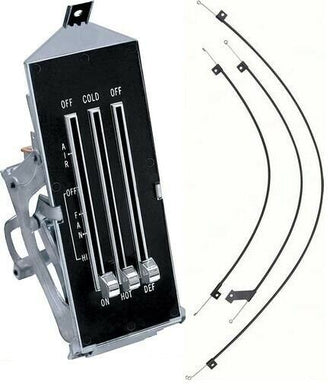1969-74 Nova Heater Control Assembly; without AC; with Cables