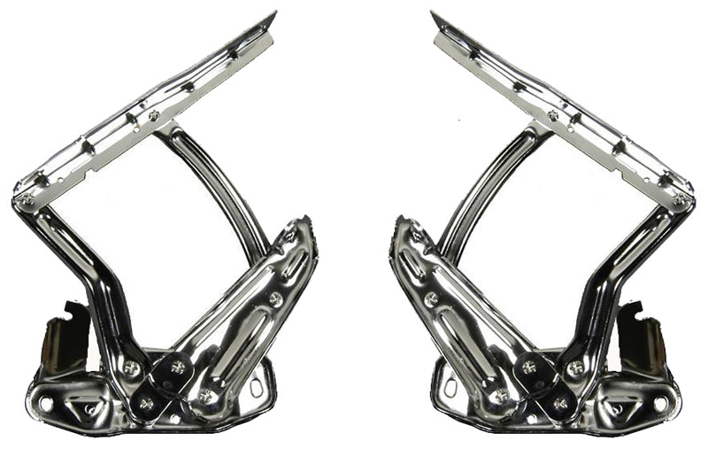 66-67 Nova Hood Hinges - Chrome - Pair