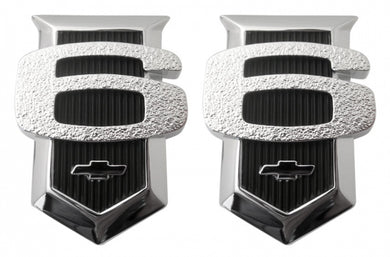 1962-1964 Nova 6-cylinder Front Fender Shield / EMBLEM (PAIR)