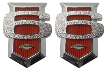 1962-1964 Nova 6-cylinder Front Fender Shield / Emblem (PAIR)